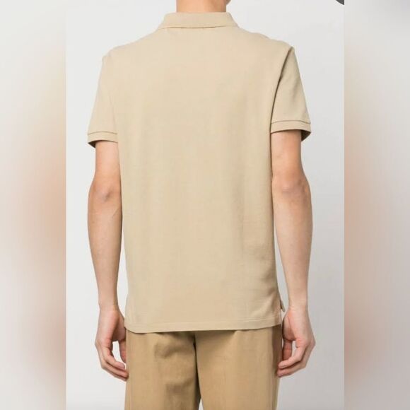 Lauren Ralph Lauren Polo 1X Sand Beige Shrtsl LRL Logo 100% Cotton Men's Shirt - Picture 3 of 7